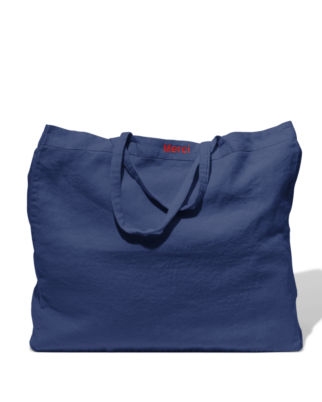 Merci - Cabas En Lin Lavé - Bleu Pacifique
