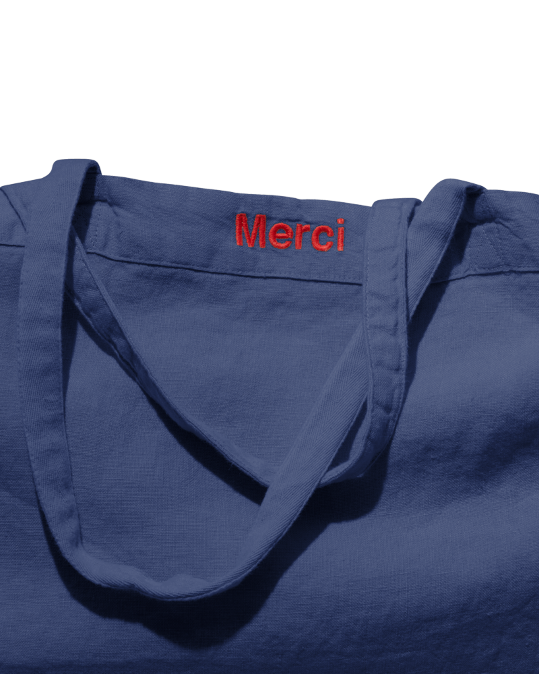 Merci - Cabas En Lin Lavé - Bleu Pacifique