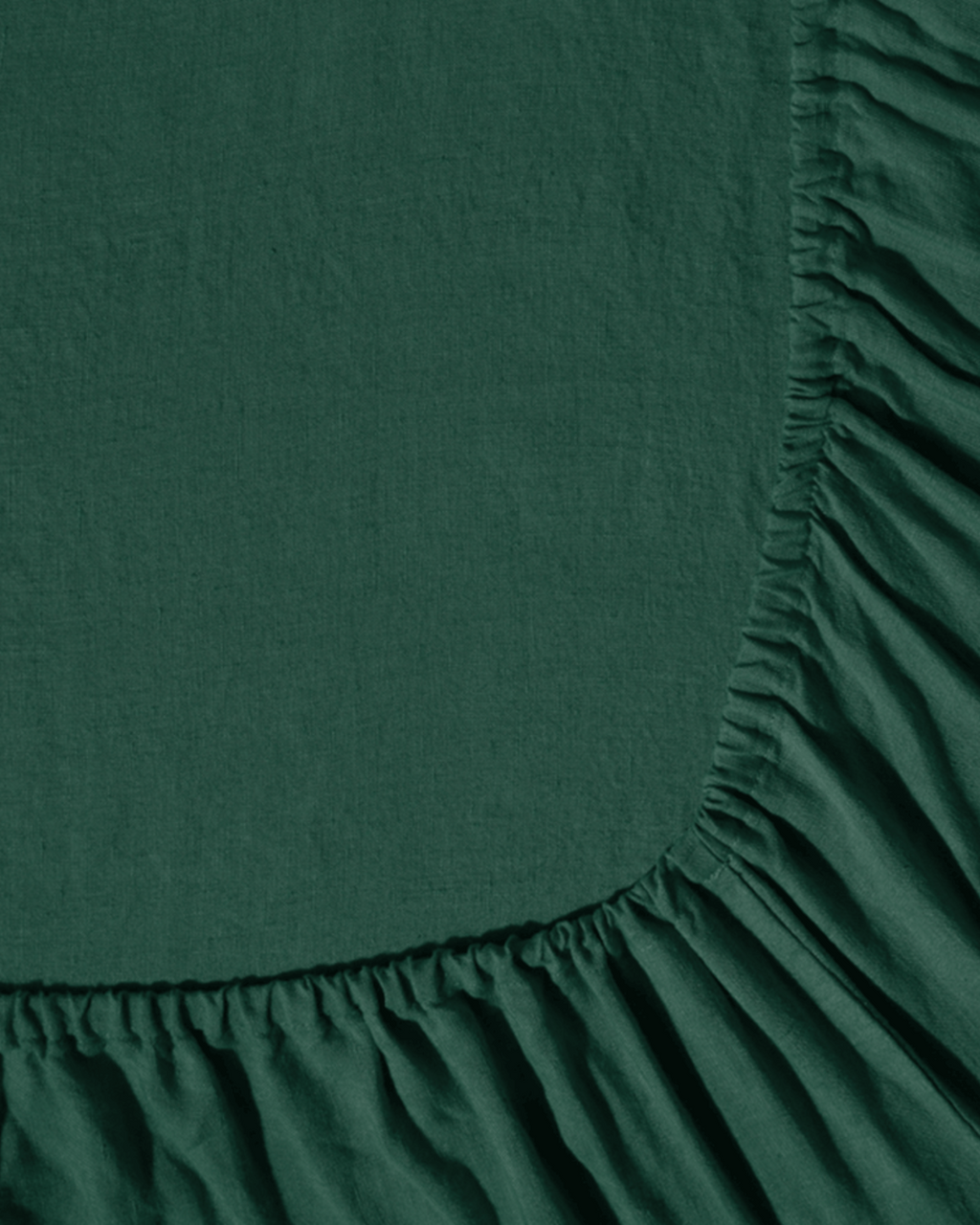 Merci - Drap Housse En Lin Lavé - Vert Séquoia