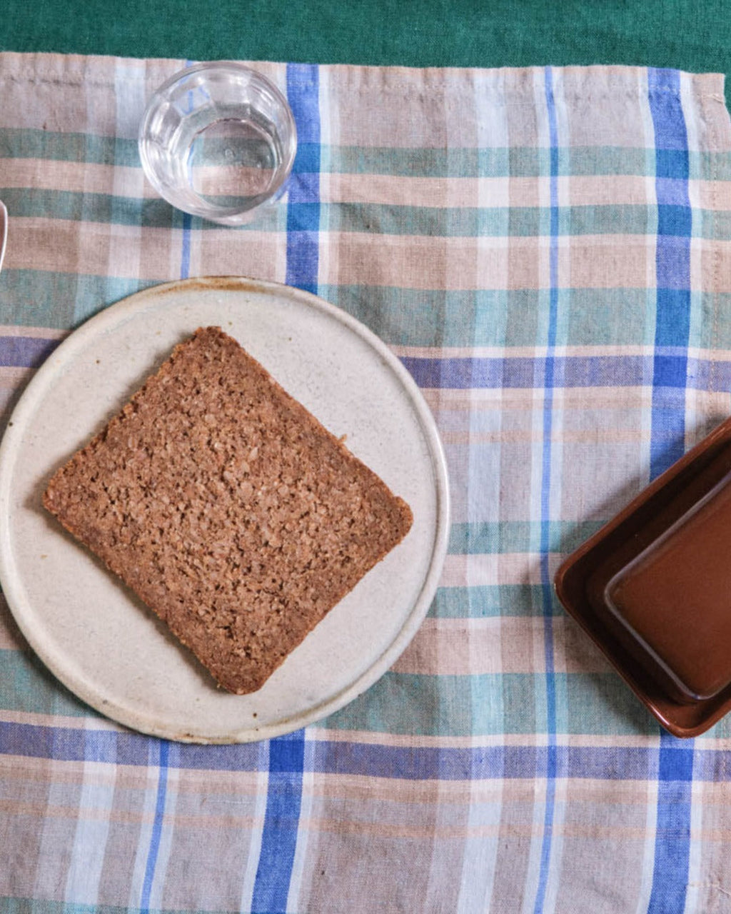 Merci - Washed linen placemat - Library Checks