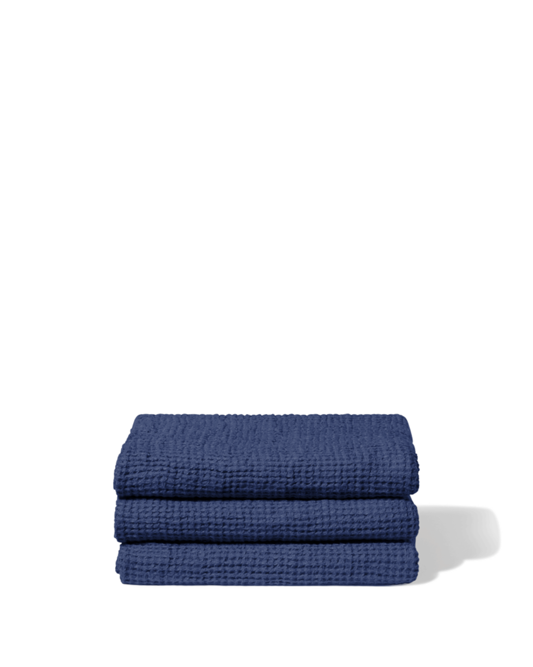 Merci - Serviette De Bain En Lin Waffle - Bleu Pacifique