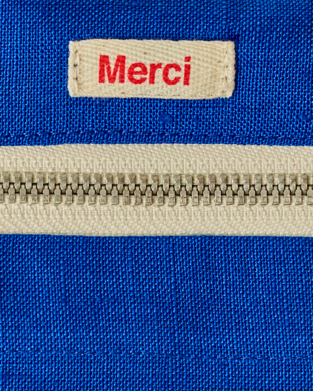 Merci - Washed linen toiletry bag - Blue Cobalt-60