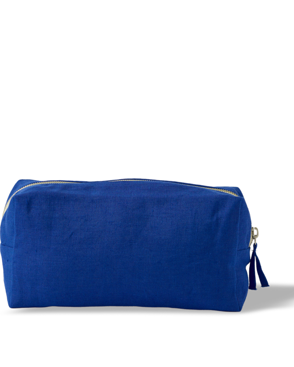 Merci - Washed linen toiletry bag - Blue Cobalt-60
