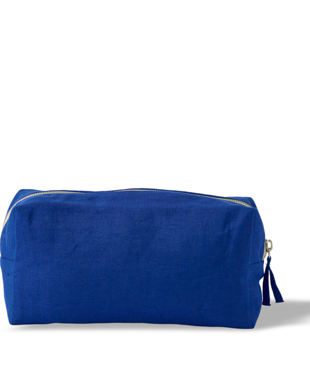 Merci - Washed linen toiletry bag - Blue Cobalt-60