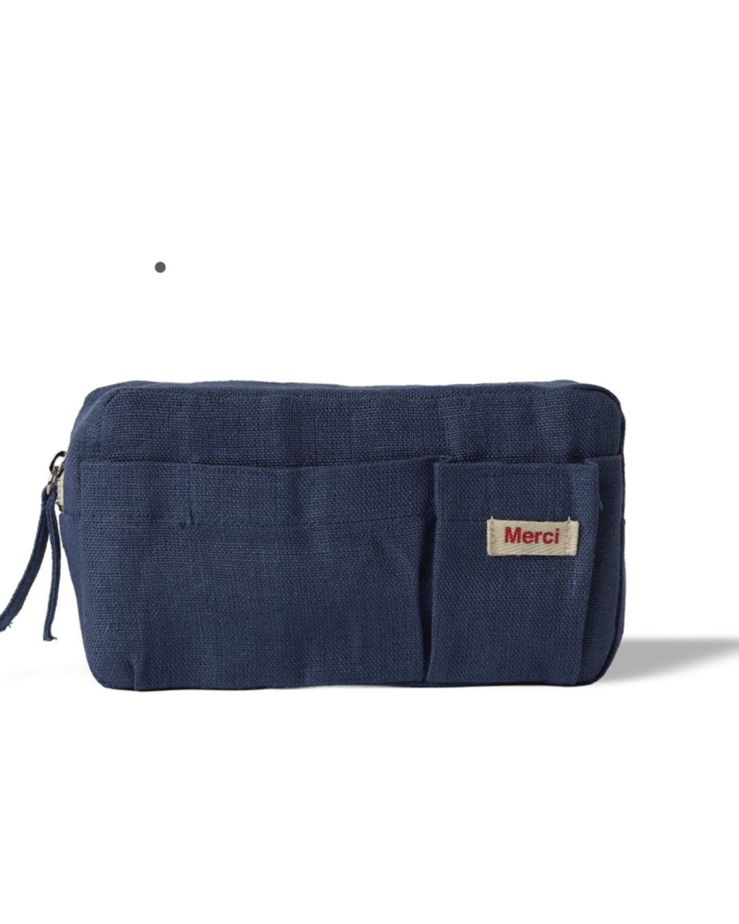 Merci - Trousse En Lin Lavé - Bleu Pacifique