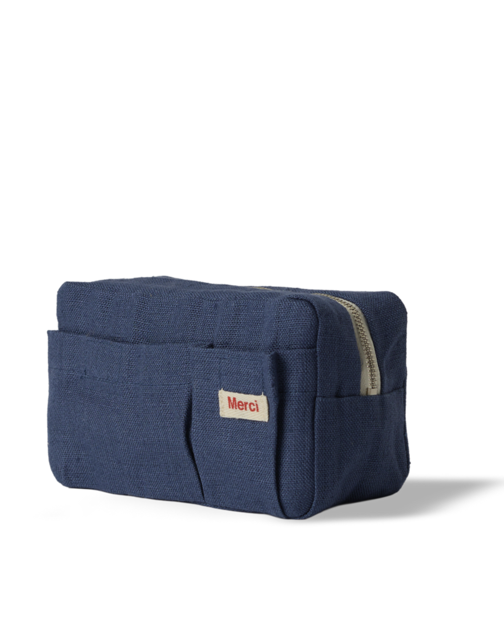 Merci - Trousse En Lin Lavé - Bleu Pacifique