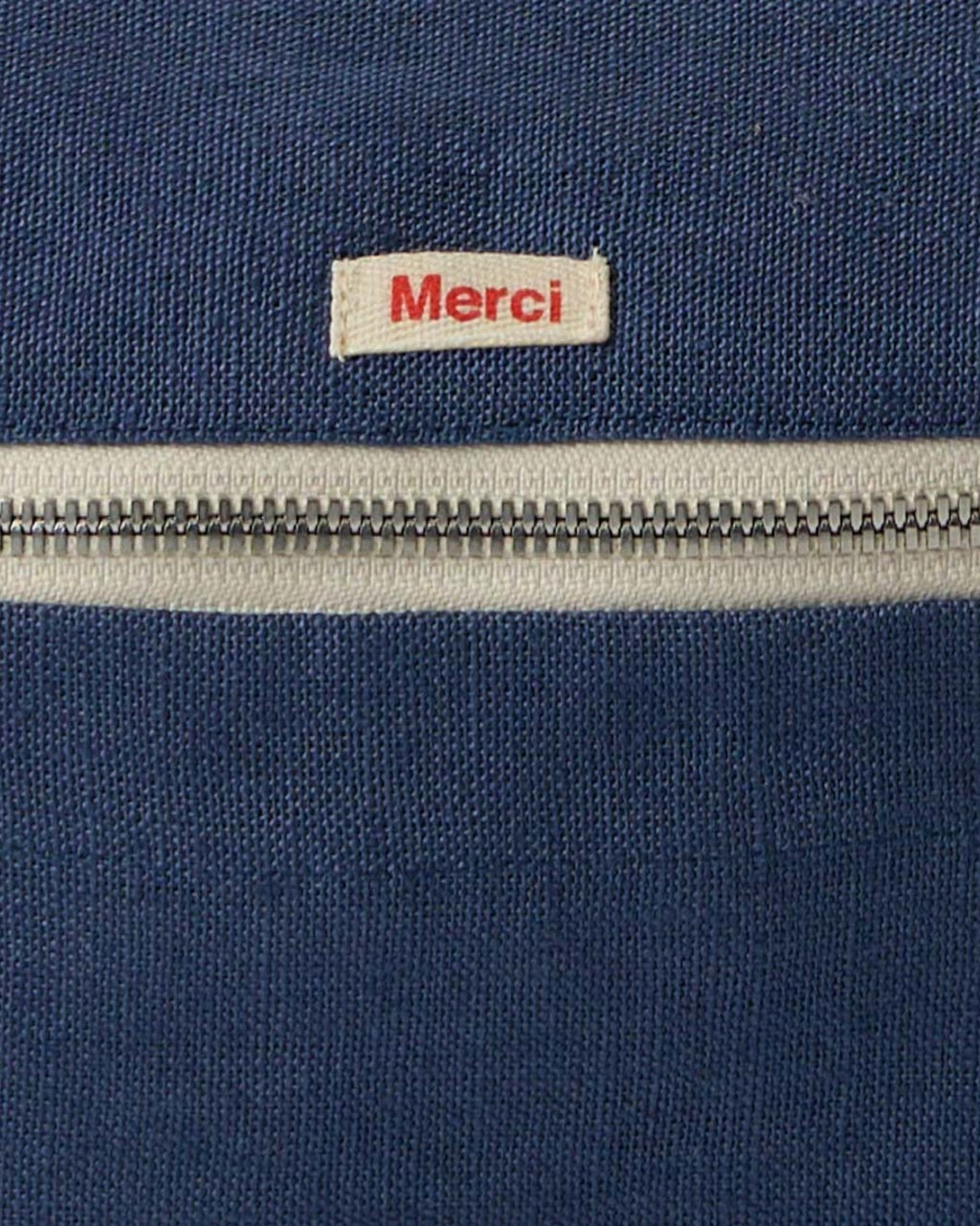 Merci - Trousse De Toilette En Lin Lavé - Bleu Pacifique