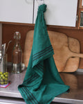 Merci - Washed linen tea towel - Sequoia Green