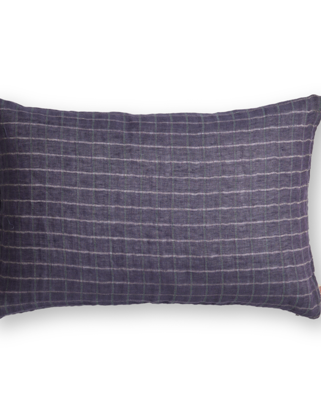 Merci - Washed linen pillowcase - Purple Checks
