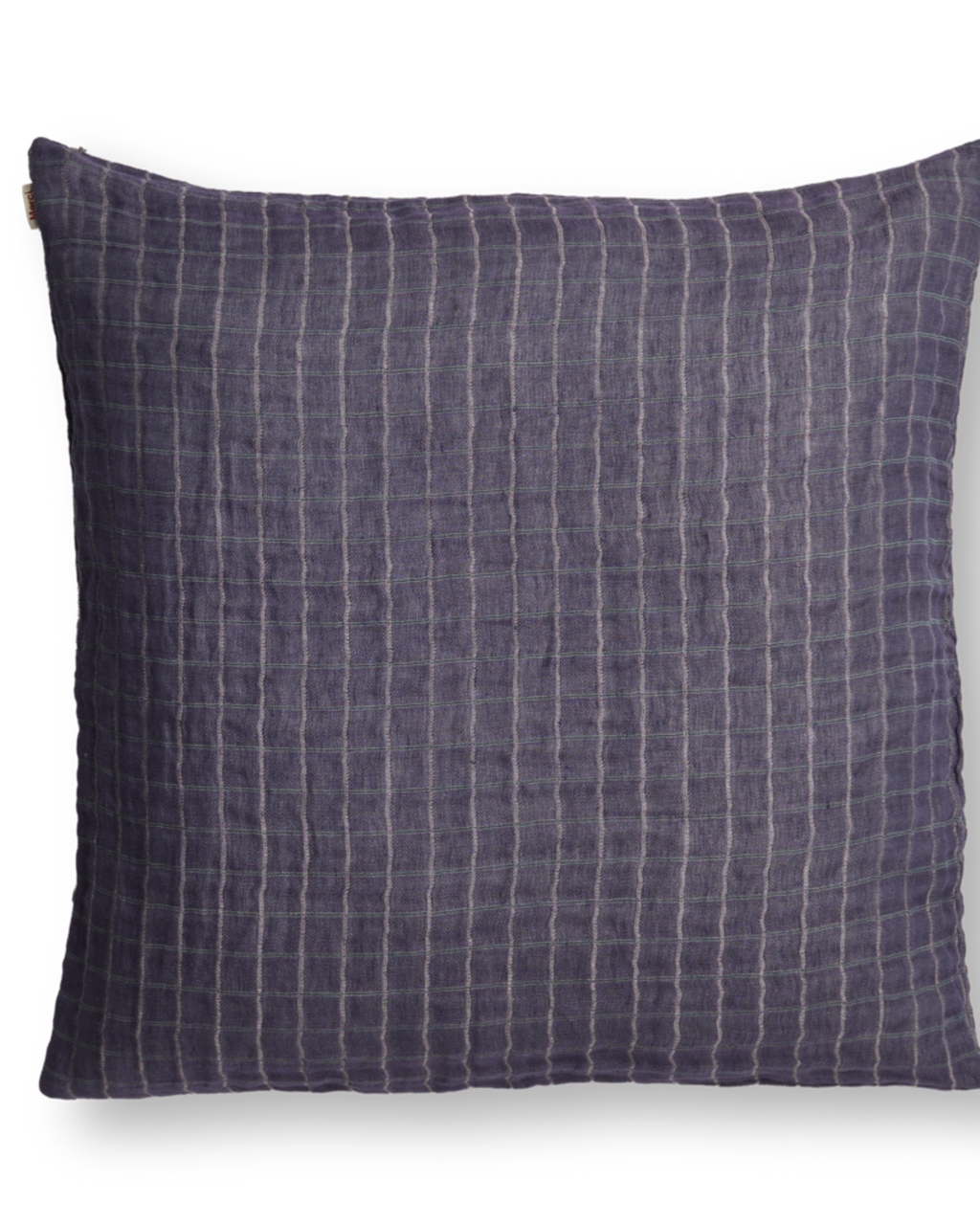 Merci - Washed linen pillowcase - Purple Checks