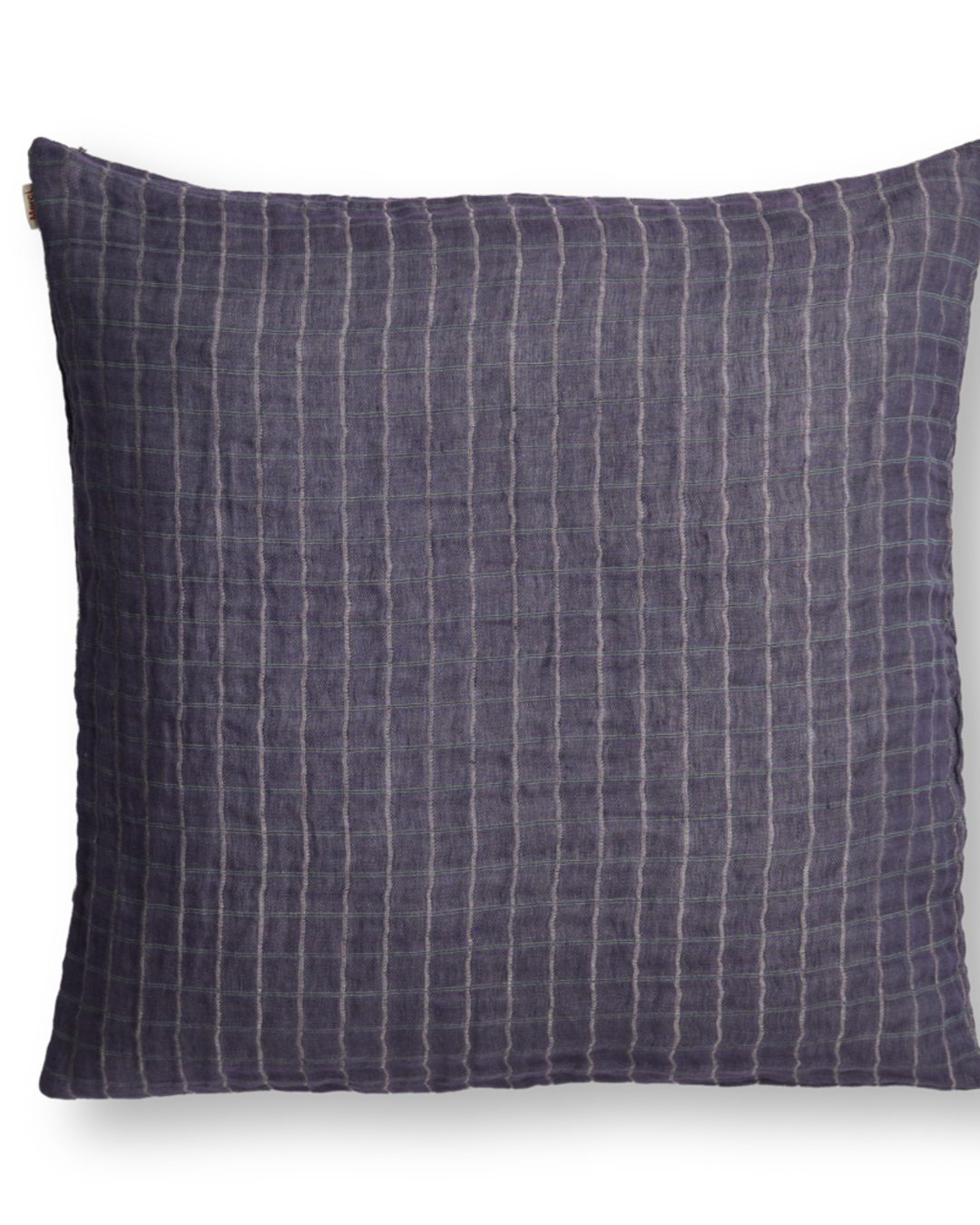 Merci - Washed linen pillowcase - Purple Checks