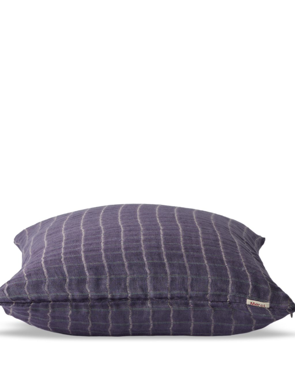 Merci - Washed linen pillowcase - Purple Checks