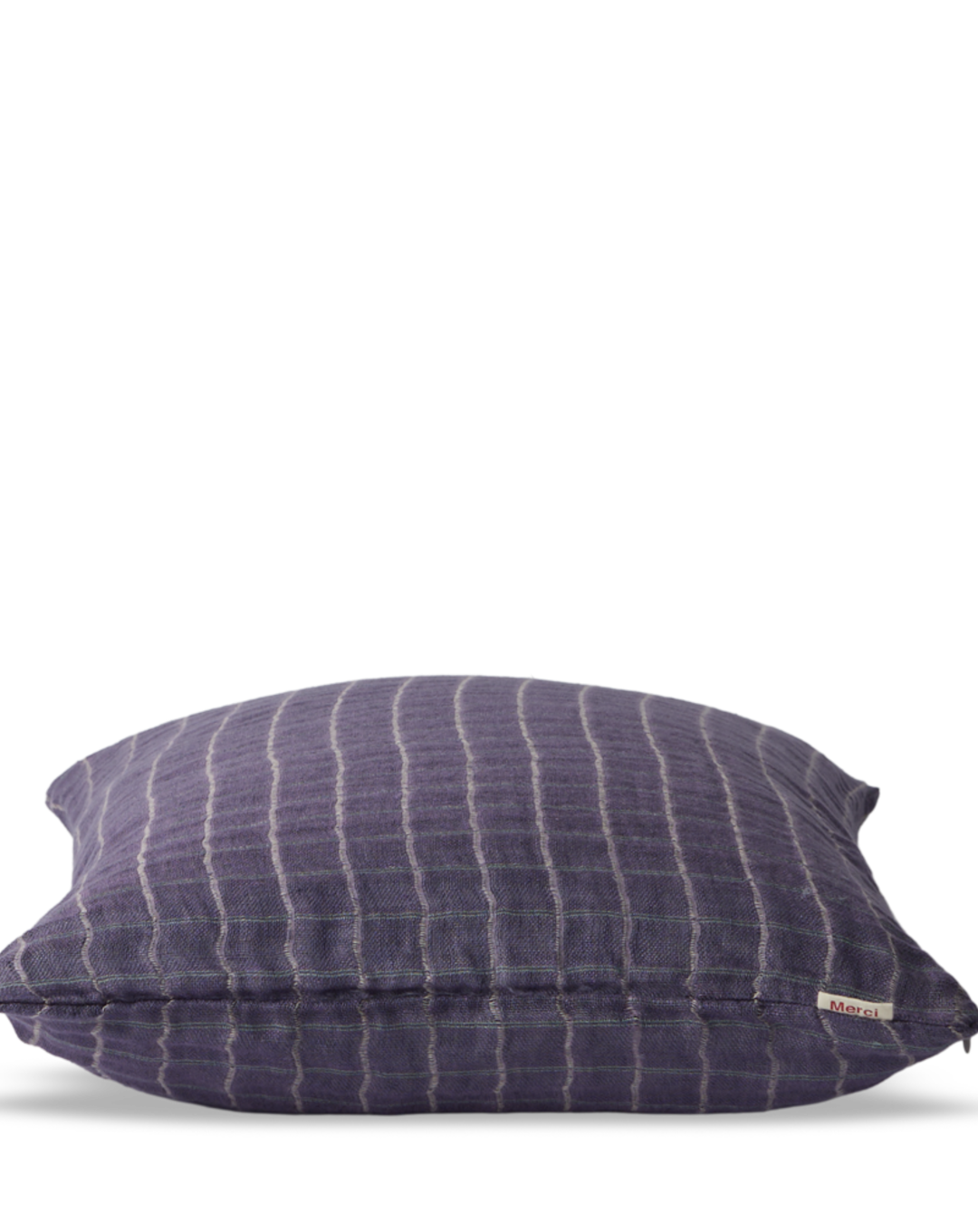 Merci - Washed linen pillowcase - Purple Checks