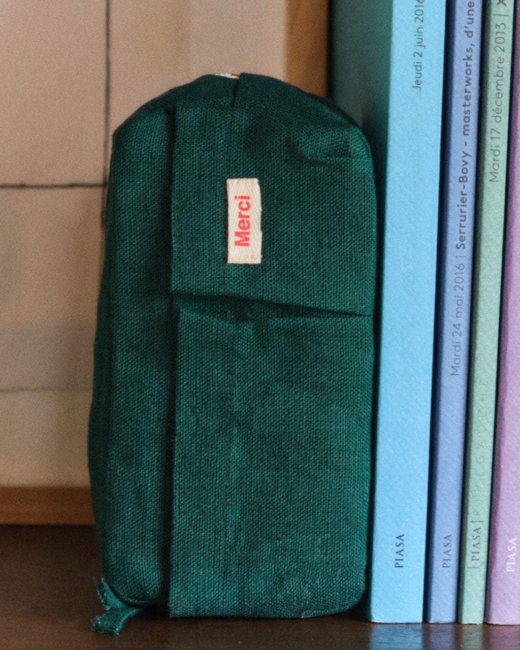 Merci - Washed linen pencil case - Sequoia Green