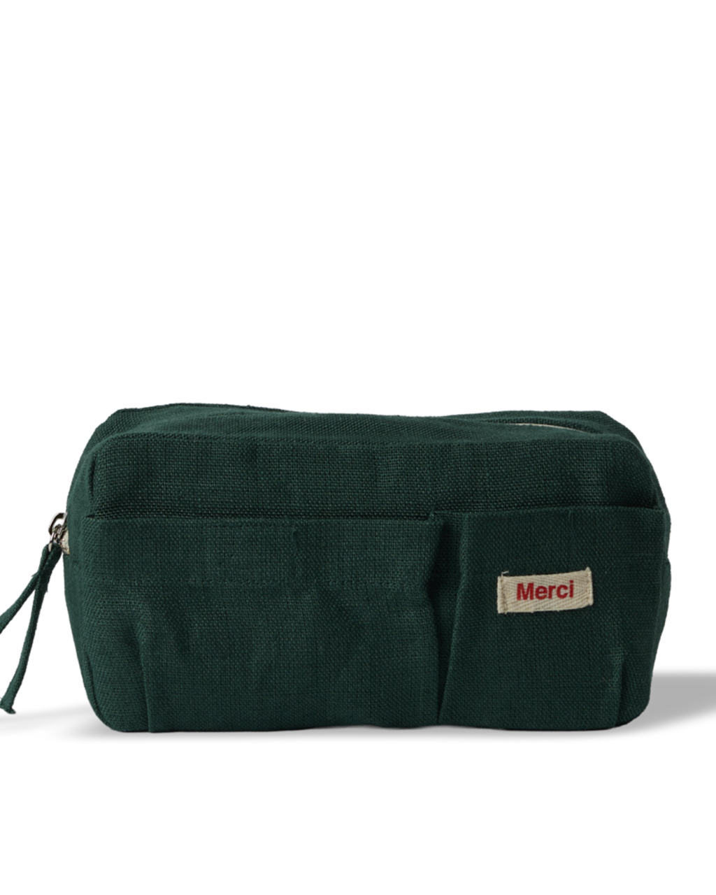 Merci - Washed linen pencil case - Sequoia Green