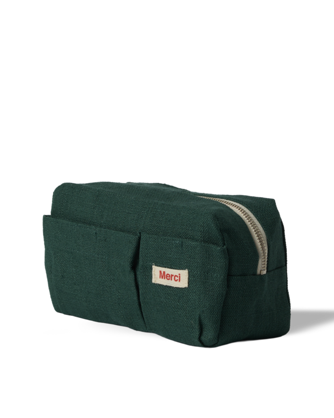 Merci - Washed linen pencil case - Sequoia Green