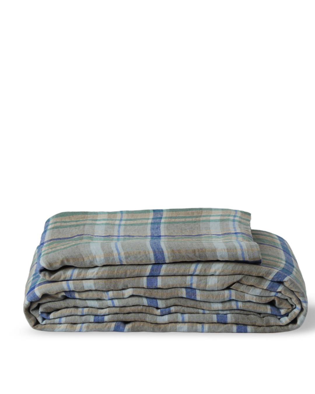 Merci - Washed linen fitted sheet - Library Checks