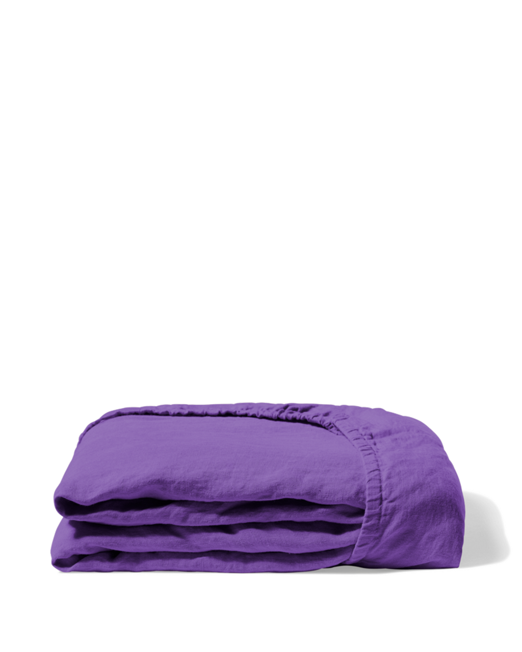 Merci - Washed linen fitted sheet - Storm Violet