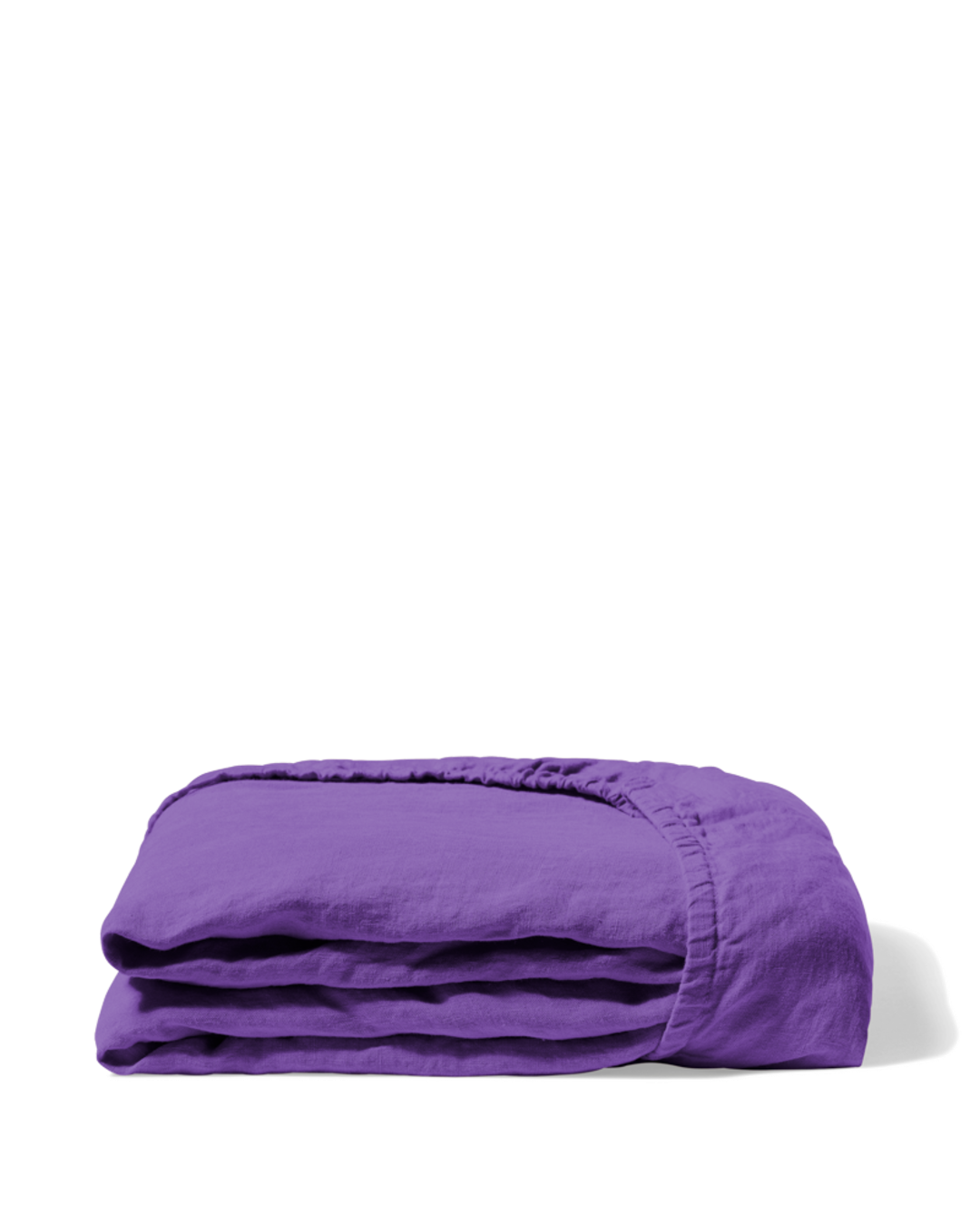 Merci - Washed linen fitted sheet - Storm Violet