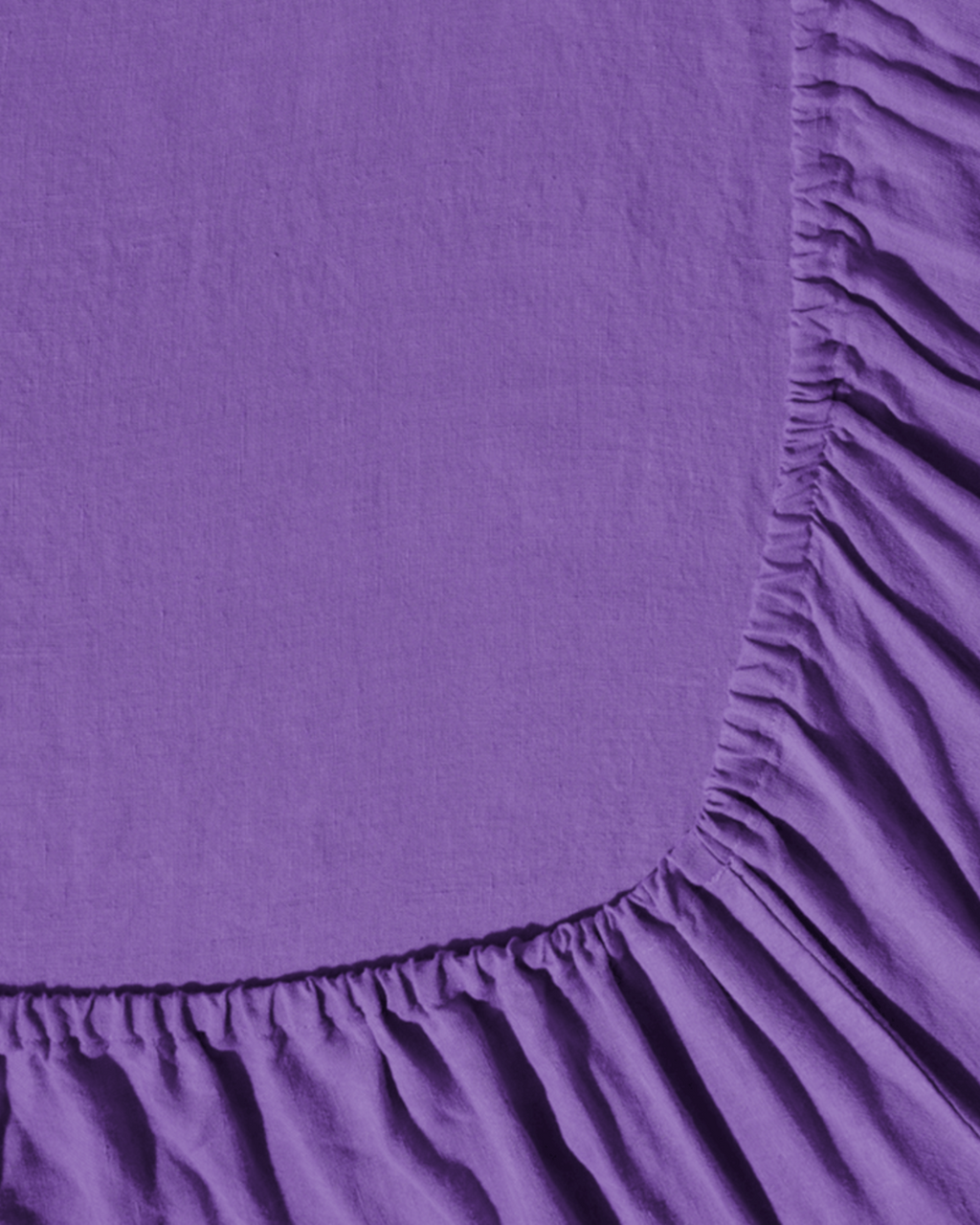Merci - Washed linen fitted sheet - Storm Violet