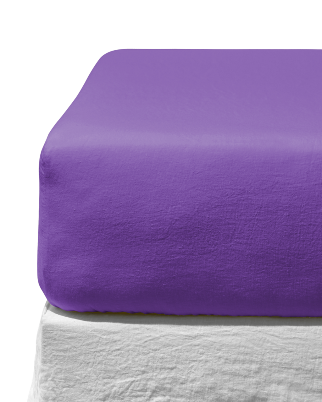 Merci - Washed linen fitted sheet - Storm Violet