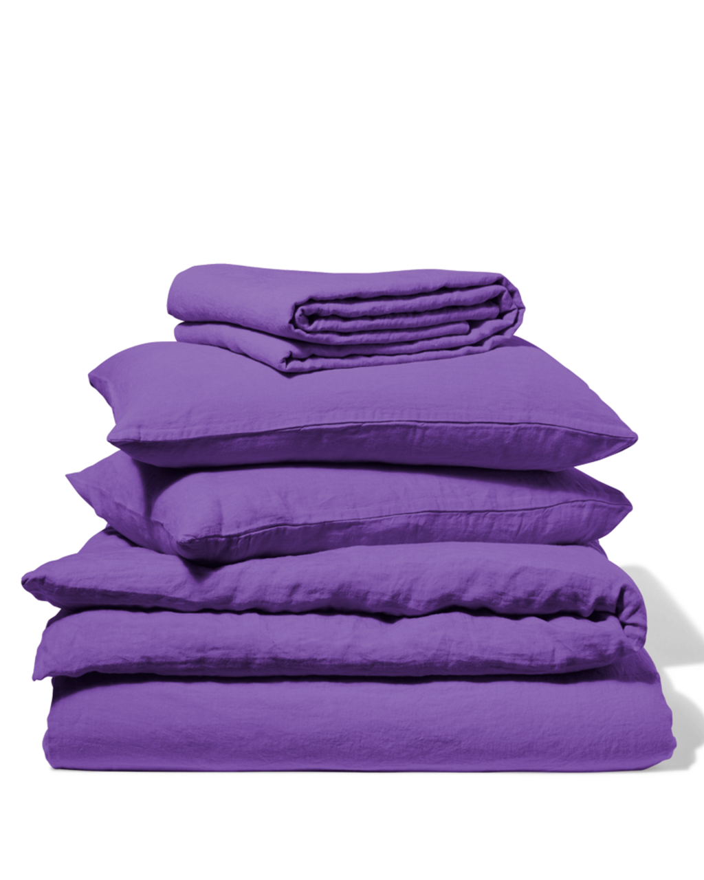 Merci - Washed linen fitted sheet - Storm Violet