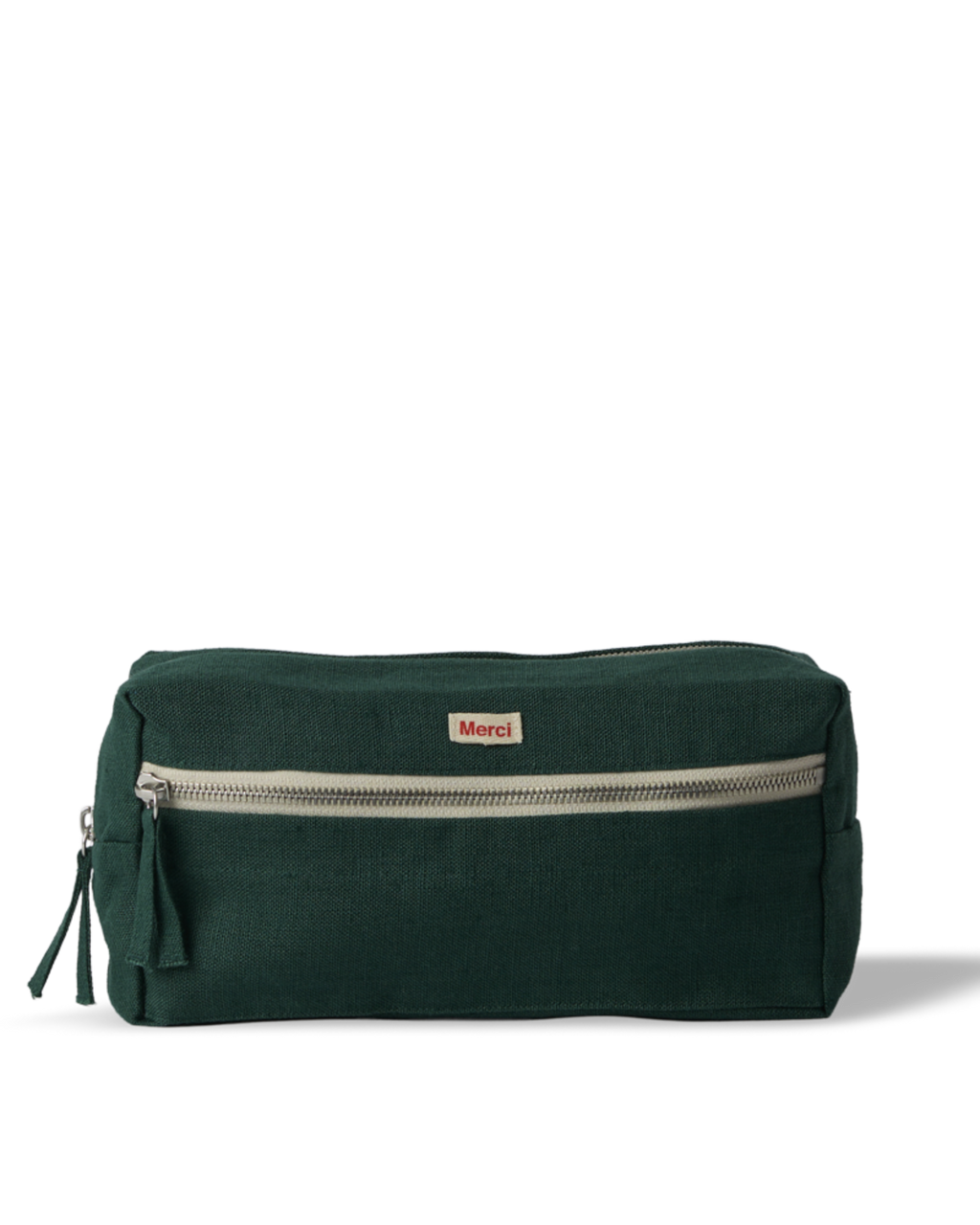 Merci - Trousse De Toilette En Lin Lavé - Vert Séquoia
