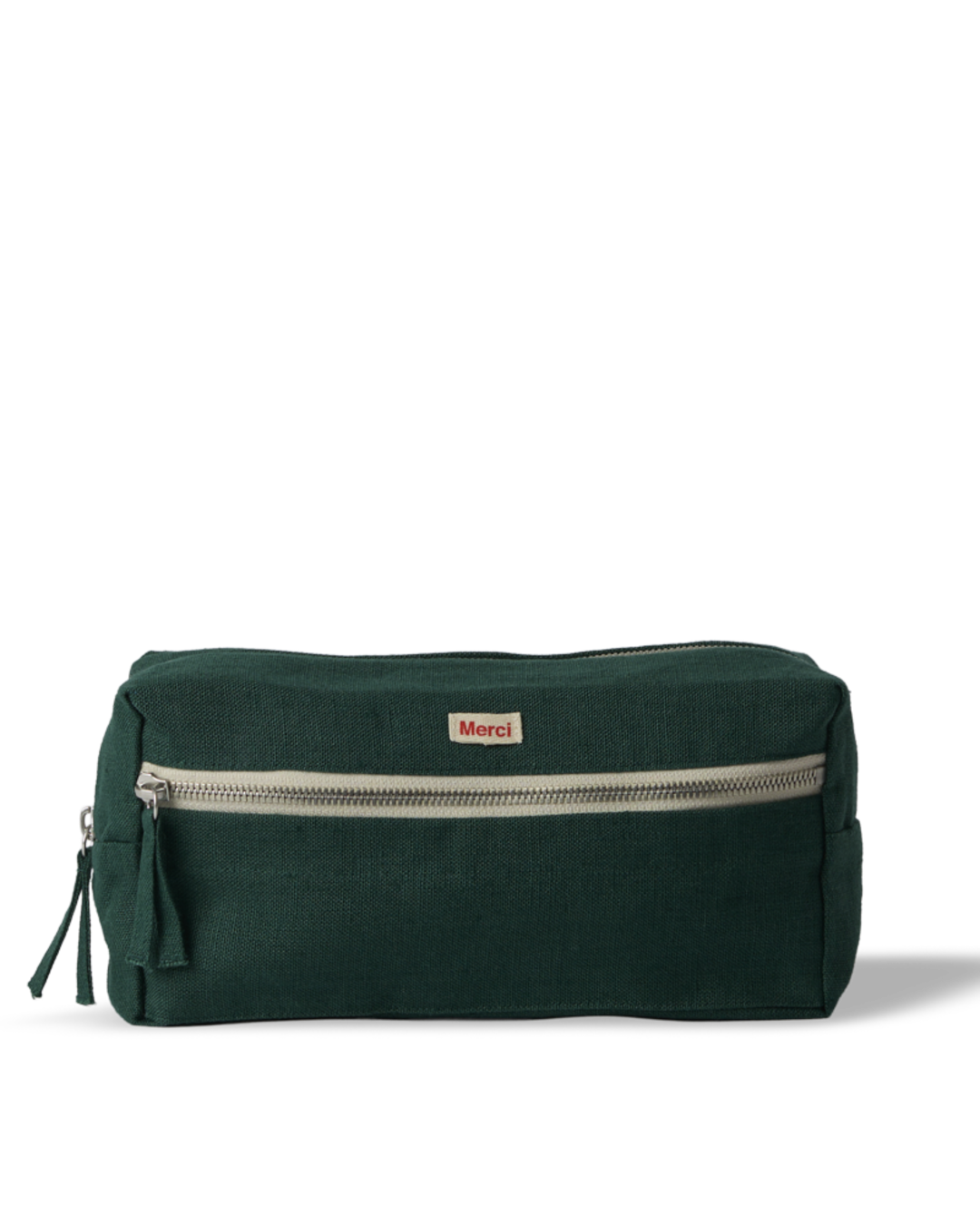 Merci - Washed linen toiletry bag - Sequoia Green