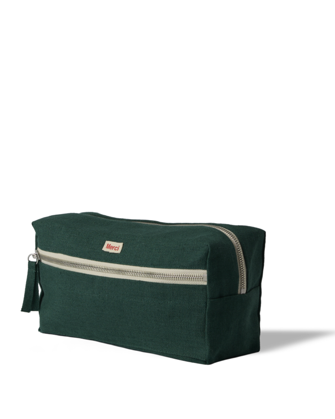 Merci - Trousse De Toilette En Lin Lavé - Vert Séquoia