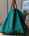 Merci - Washed linen Merci shopping bag - Sequoia Green