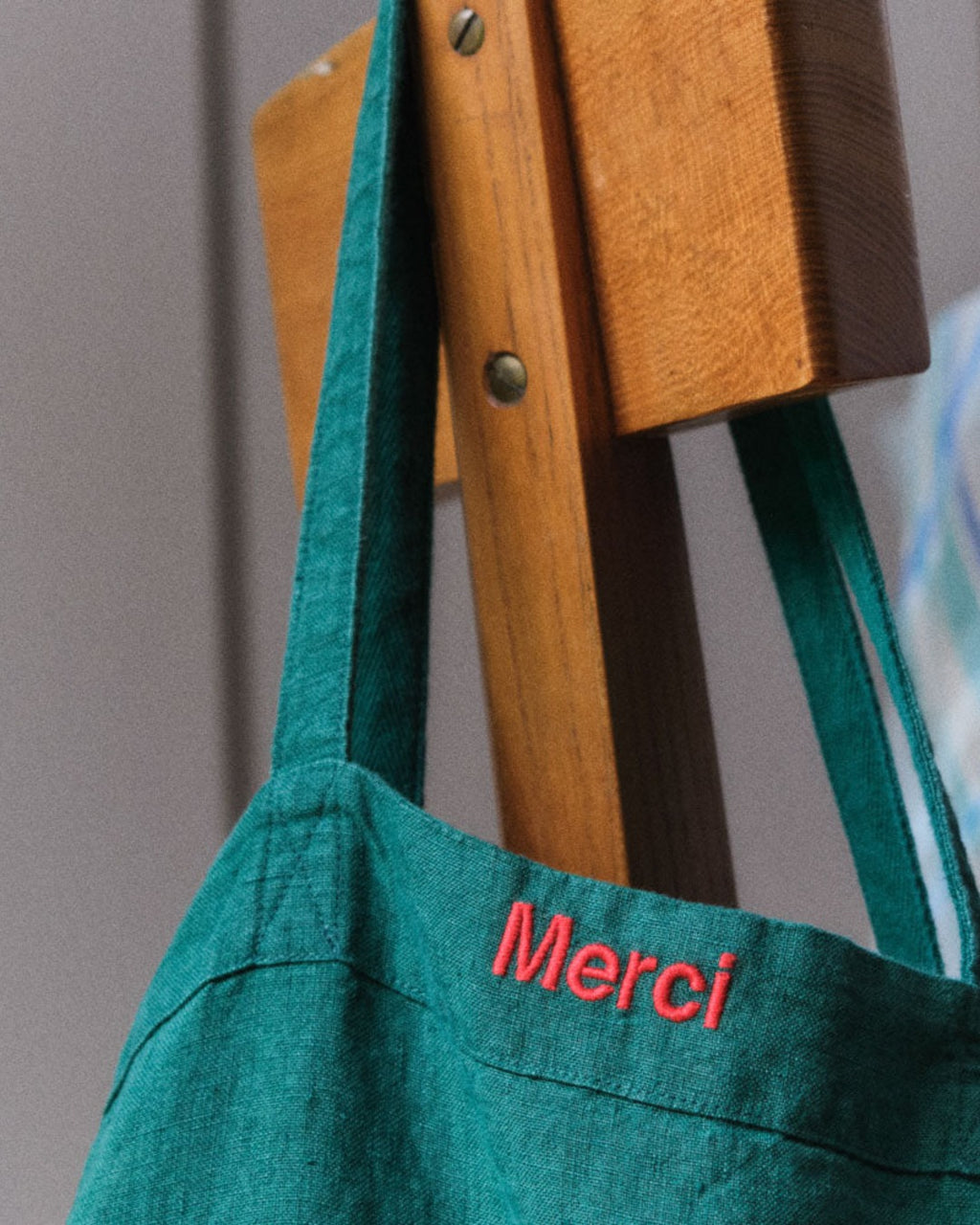Merci - Washed linen Merci shopping bag - Sequoia Green