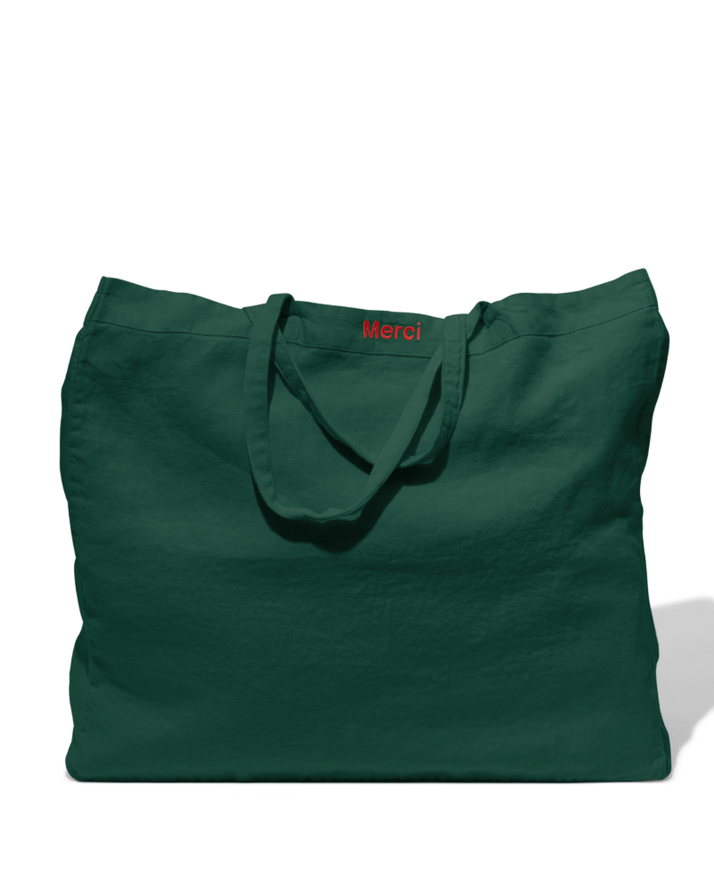 Merci - Washed linen Merci shopping bag - Sequoia Green