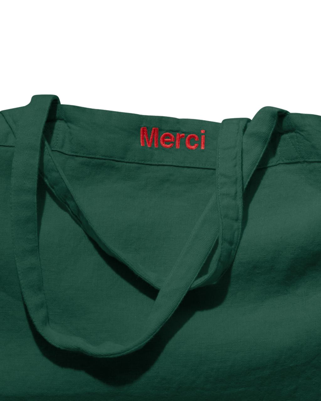Merci - Washed linen Merci shopping bag - Sequoia Green