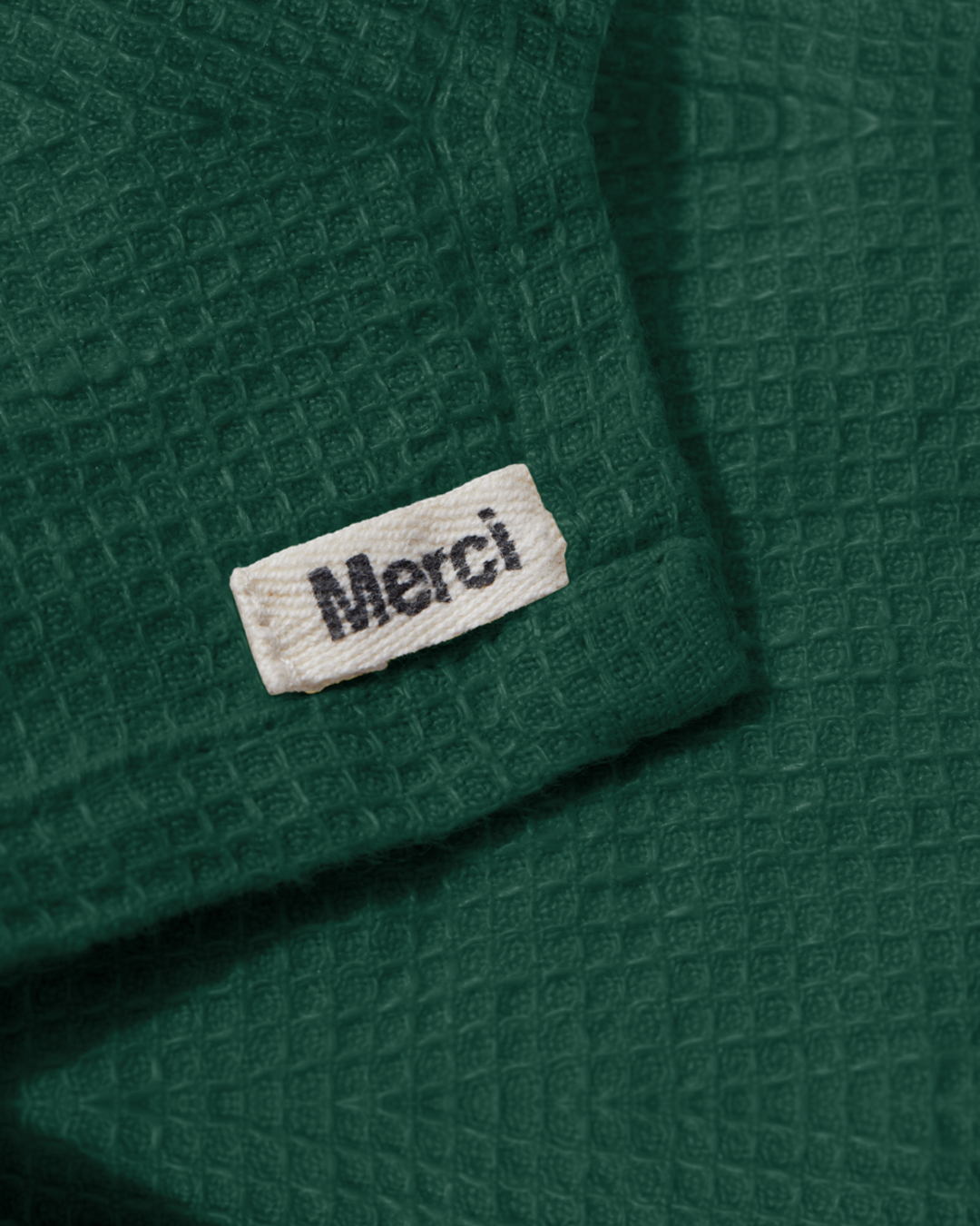 Merci - Linen bath towel - Honeycomb - Sequoia Green