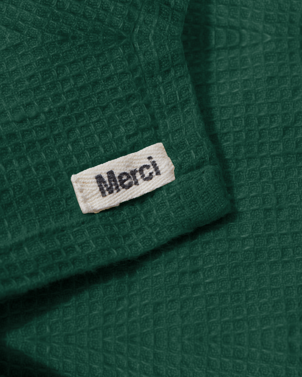 Merci - Linen bath towel - Honeycomb - Sequoia Green