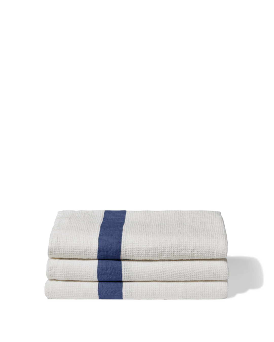 Merci - Linen bath towel - Honeycomb - Stripe Blue Pacific