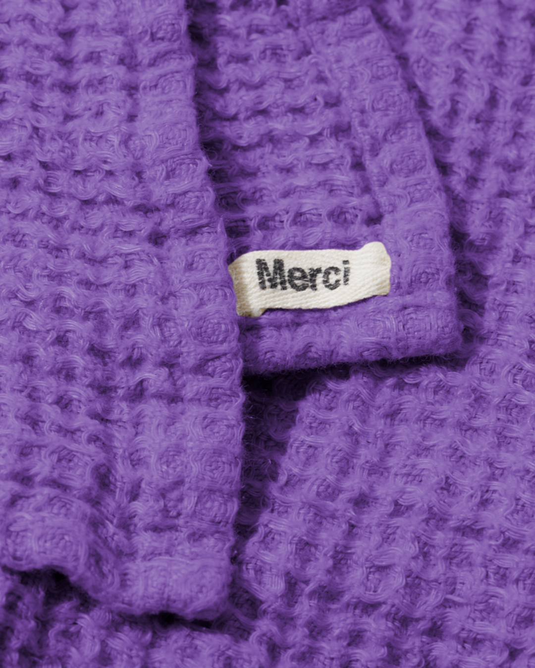 Merci - Linen bath towel - Waffle - Storm Violet