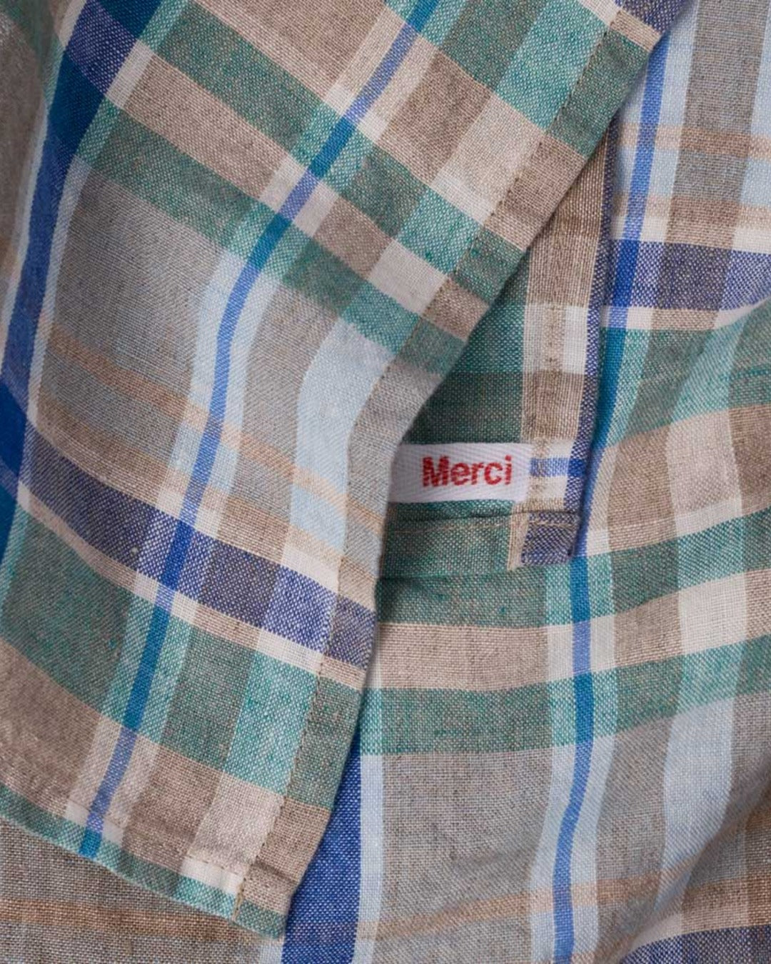 Merci - Washed linen tea towel - Library Checks