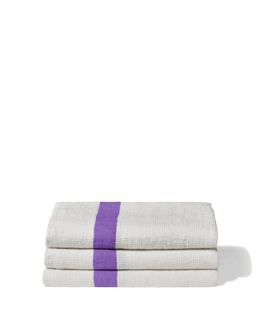Merci - Linen bath towel - Honeycomb - Storm Violet Stripe