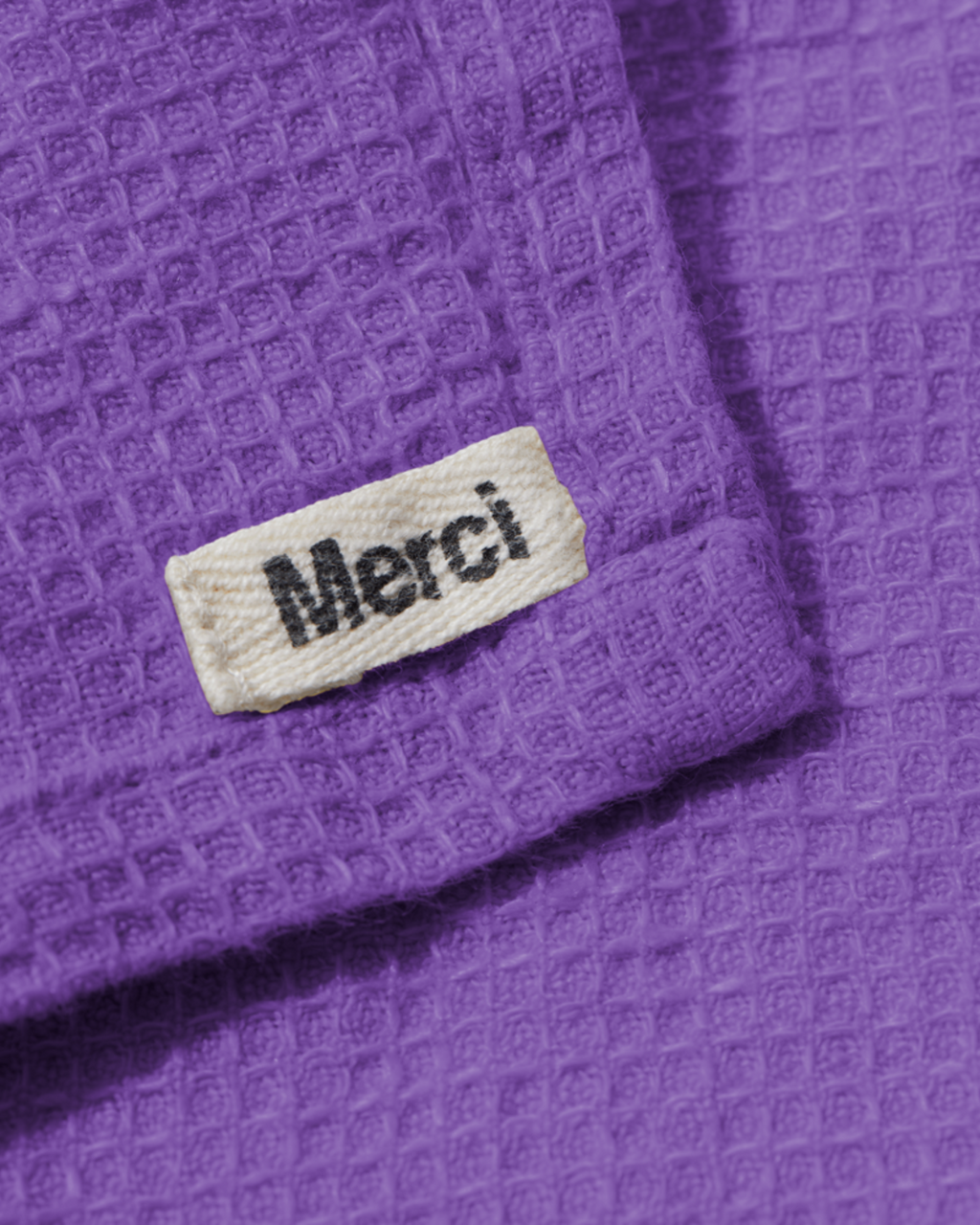 Merci - Linen bath towel - Honeycomb - Storm Violet