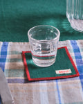 Merci - Set of 6 washed linen coasters - Sequoia Green