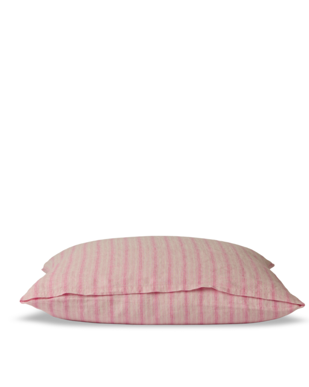 Merci - Washed linen pillowcase - Pink Weft Stripes