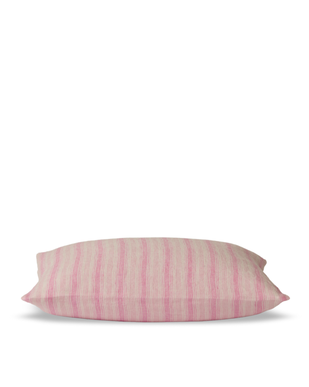 Merci - Washed linen pillowcase - Pink Weft Stripes