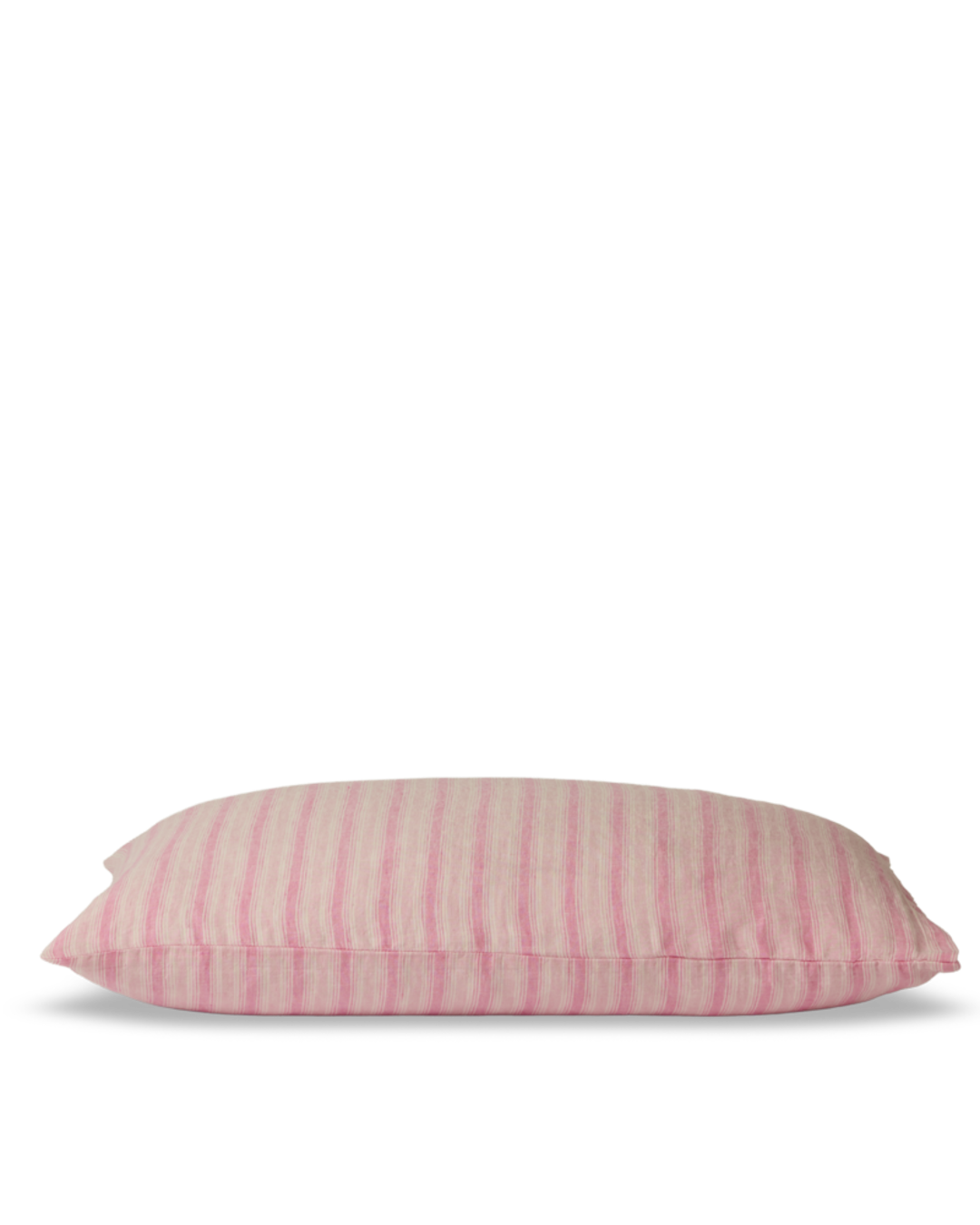 Merci - Washed linen pillowcase - Pink Weft Stripes