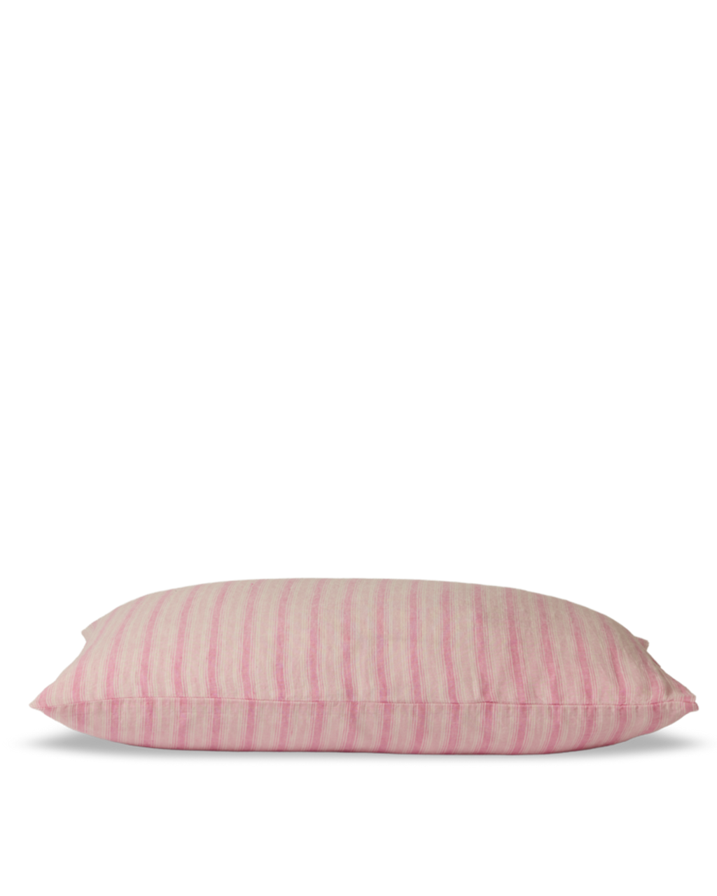 Merci - Washed linen pillowcase - Pink Weft Stripes