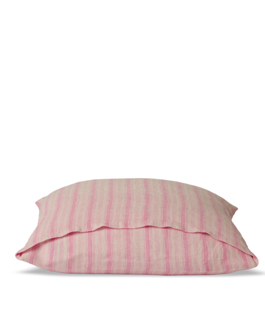 Merci - Washed linen pillowcase - Pink Weft Stripes
