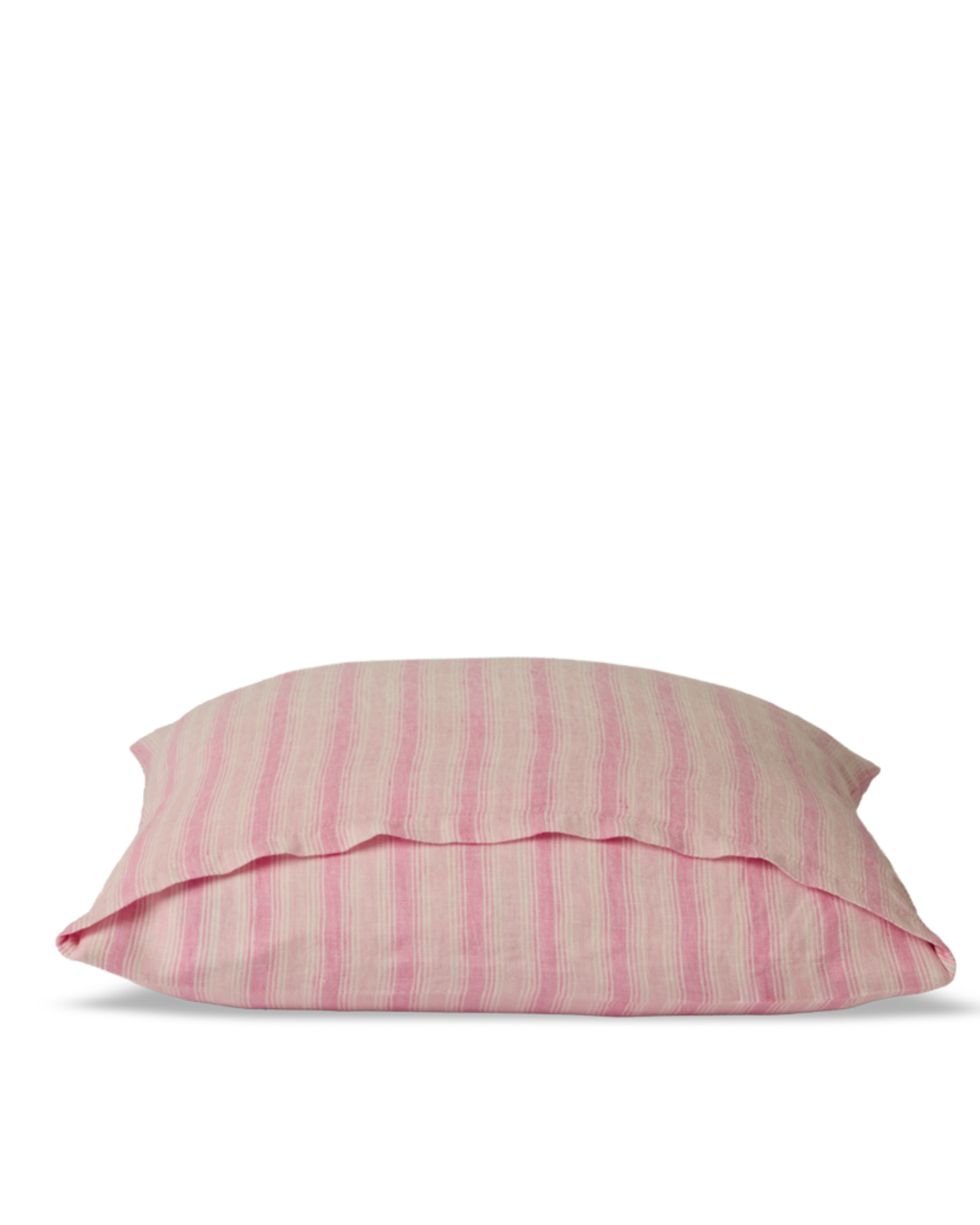 Merci - Washed linen pillowcase - Pink Weft Stripes