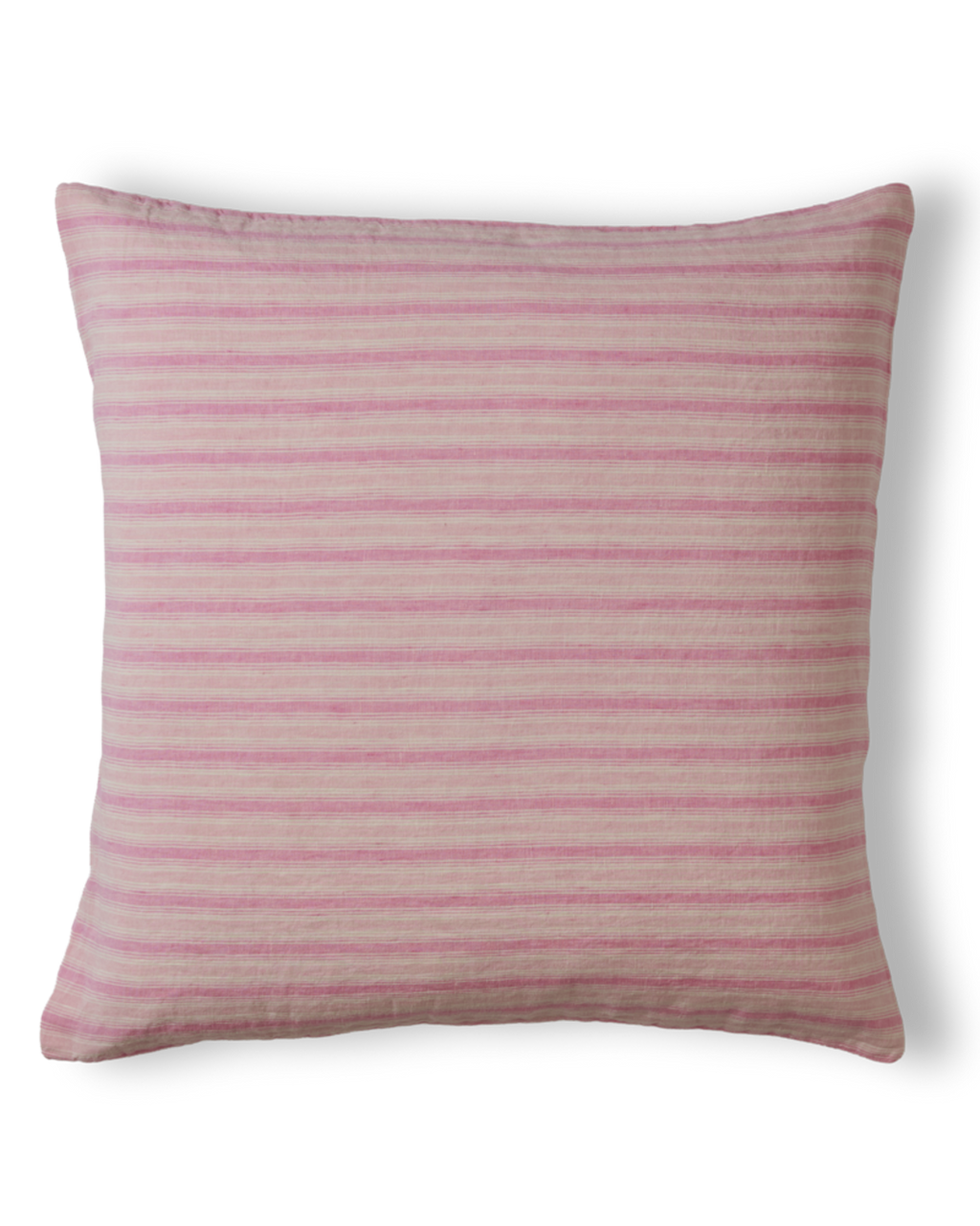 Merci - Washed linen pillowcase - Pink Weft Stripes