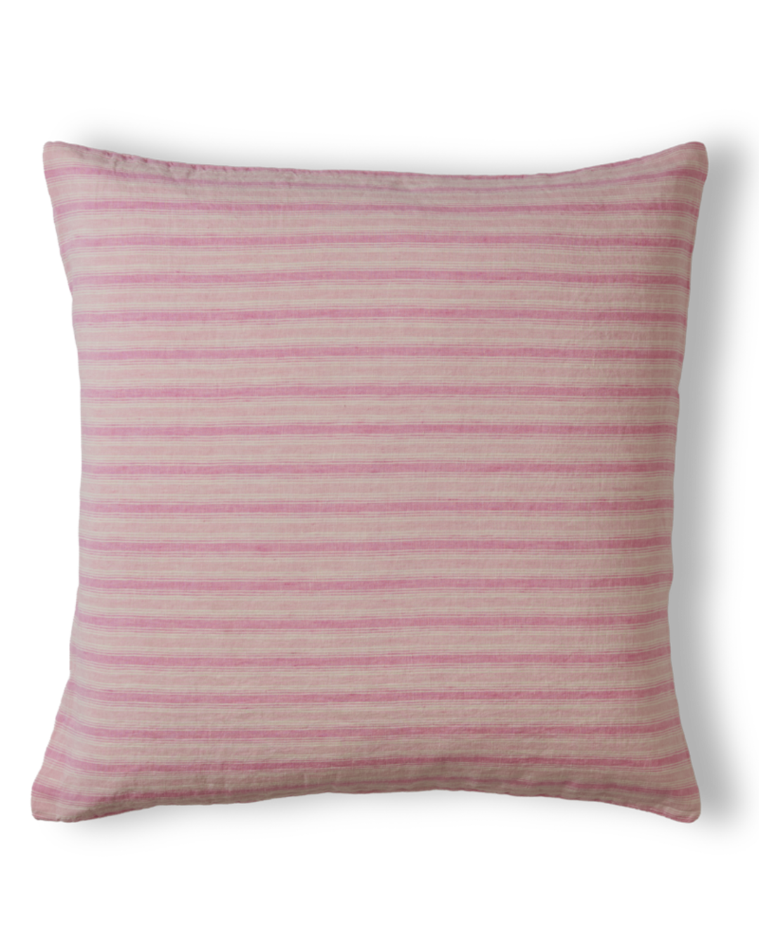 Merci - Washed linen pillowcase - Pink Weft Stripes
