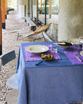 Merci - Nappe En Lin Lavé - Bleu Pacifique